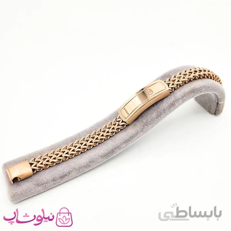 دستبند مردانه زنجیری طرح گوچی رزگلد