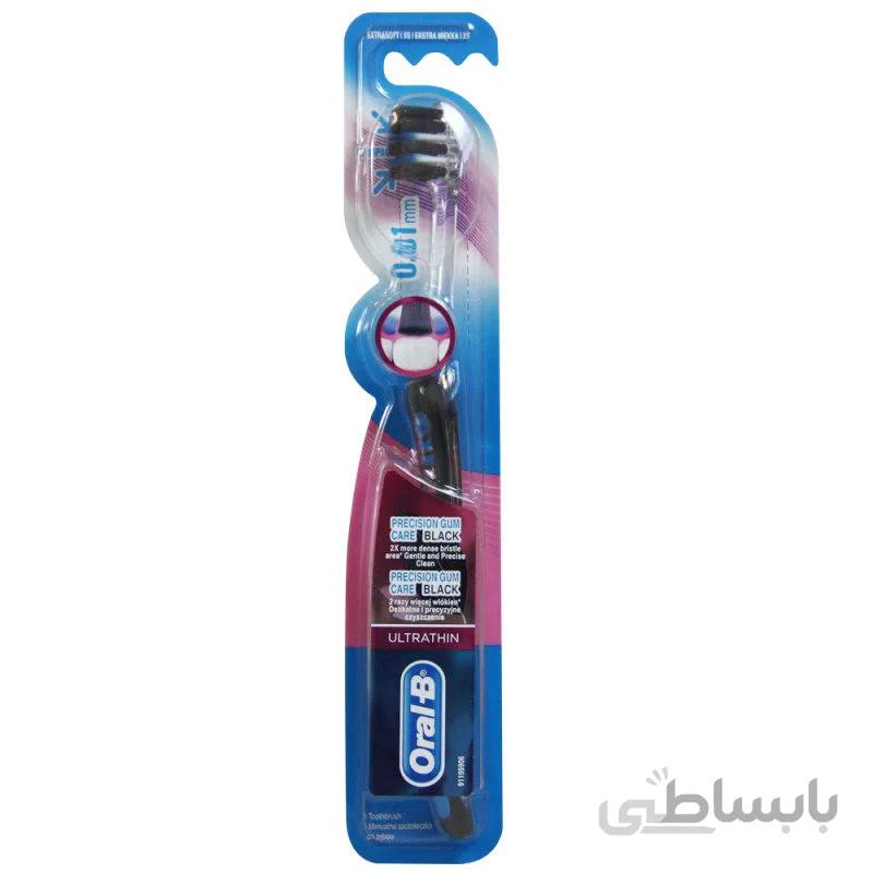 مسواک اورال-بی سری Ultrathin مدل PRECISION CLEAN BLACK با برس خیلی نرم