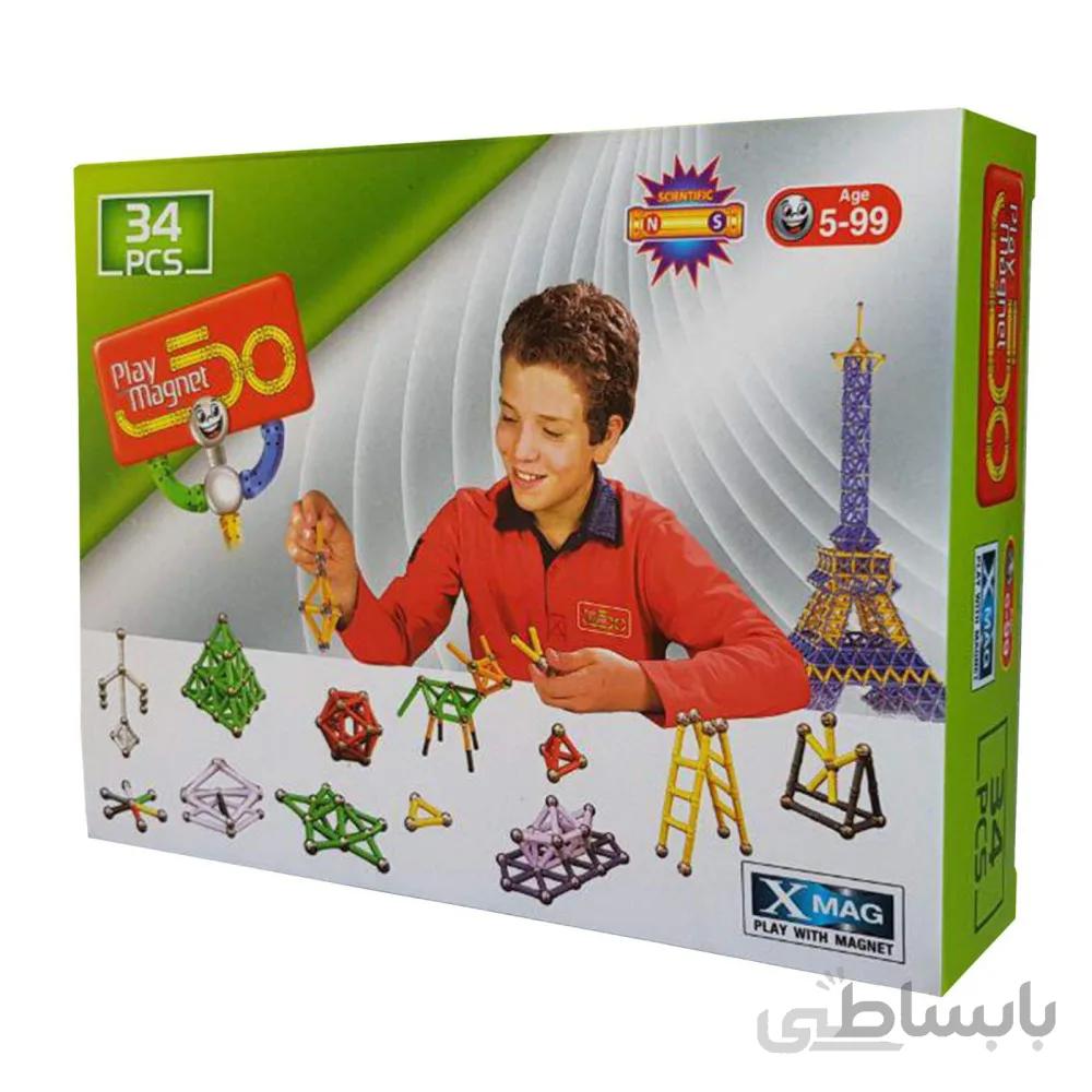اسباب بازی مگنت مغناطیسی مدل 34 تکه PLAY MAGNET