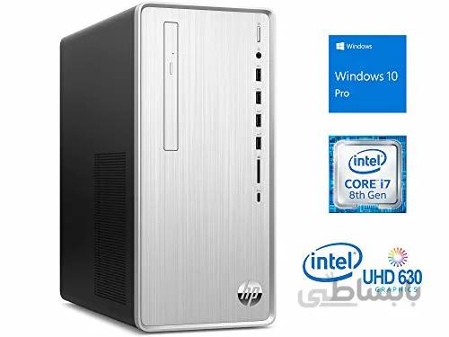 HP Pavilion TP01 Desktop، Intel Core i7-8700 Upto 4.6GHz، 16 GB RAM، 256 GB NVMe SSD 1TB HDD، DVDRW، HDMI، VGA، Card Reader، Wi-Fi، Bluetooth، Windows 10 Pro