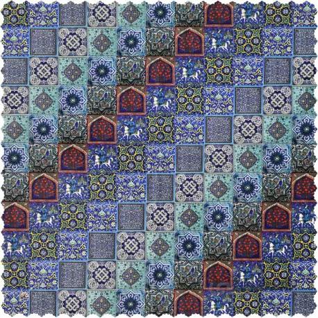 رومیزی مخمل مربع کاشی مرکب