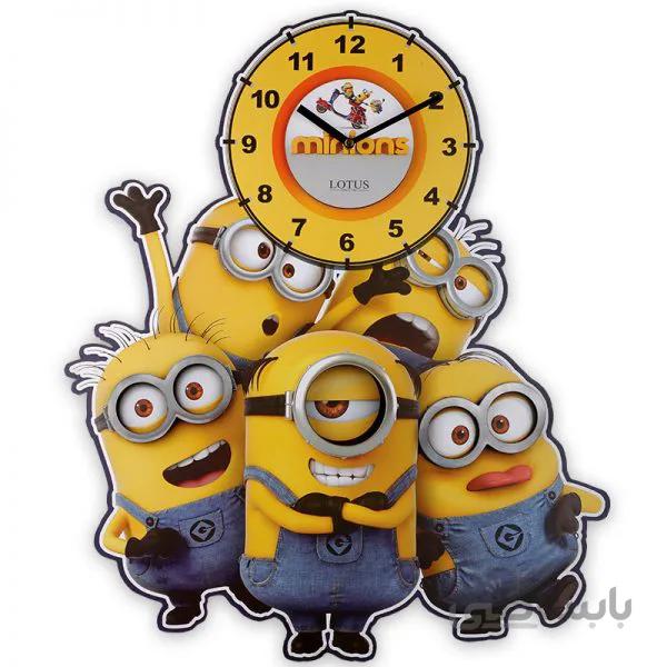ساعت دیواری چوبی اتاق کودک مدل MINIONS