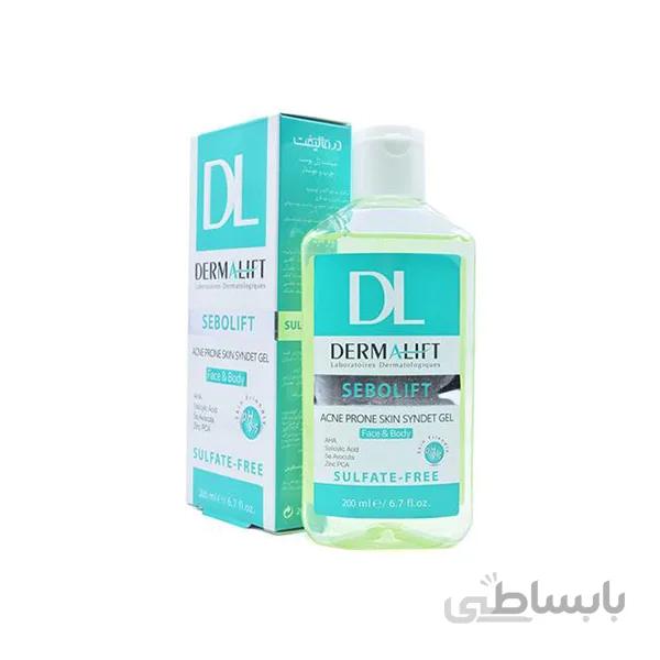 سیندت ژل پوست چرب و جوشدار درمالیفت مدل Sebolift حجم ۲۰۰ میلی لیتر