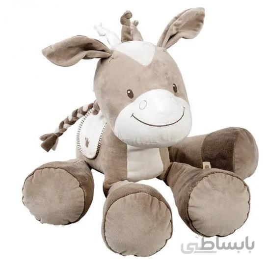عروسک پولیشی کودک ناتو Nattou مدل اسب قهوه ای سایز متوسط Max, Noa & Tom