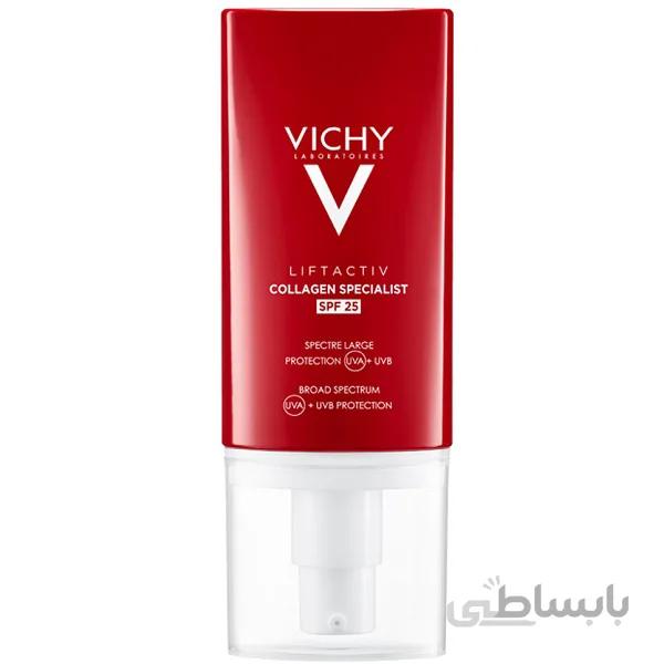 کرم کلاژن ساز قوی و ضدآفتاب ویشی VICHY سری لیفت اکتیو Lift Active مدل Collagen Specialist حجم 50 میل| حاوی ویتامین سی، SPF+ 25 ا VICHY Liftactiv Specialist Collagen Day Cream SPF 25, 50ml