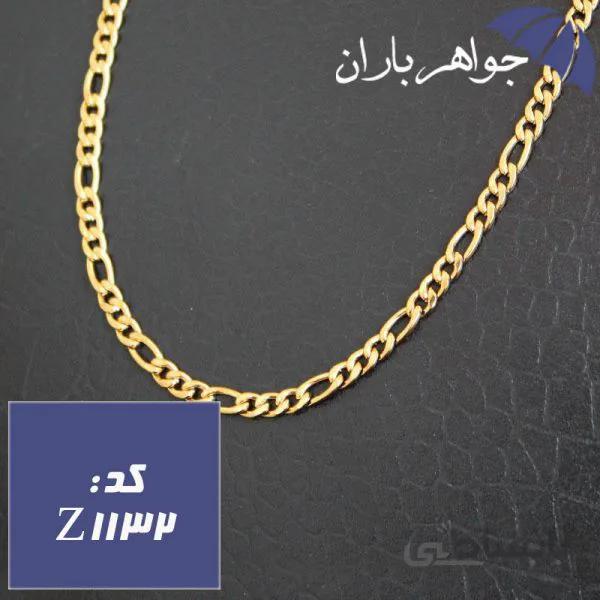 زنجیر استیل طلایی فیگارو ۶۰ سانت کد Z_1132