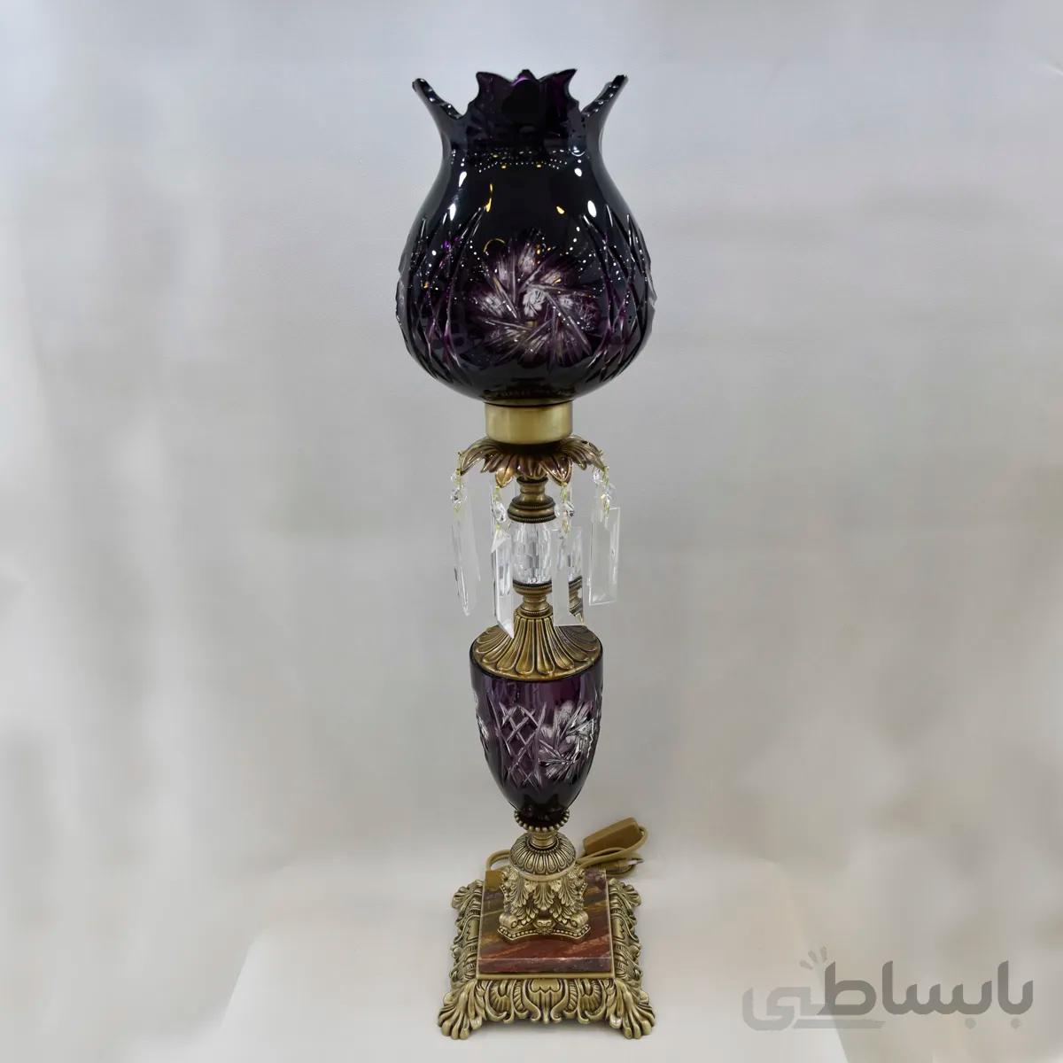 شمعدان حباب بنفش سنگی انتیک