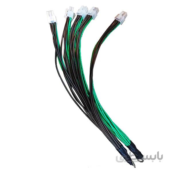 دسته سیم اتصال پاور به هشبرد ماینر 5 سر سوکت 6 پین به 2 سر کابلشو به طول 30 سانتی متر