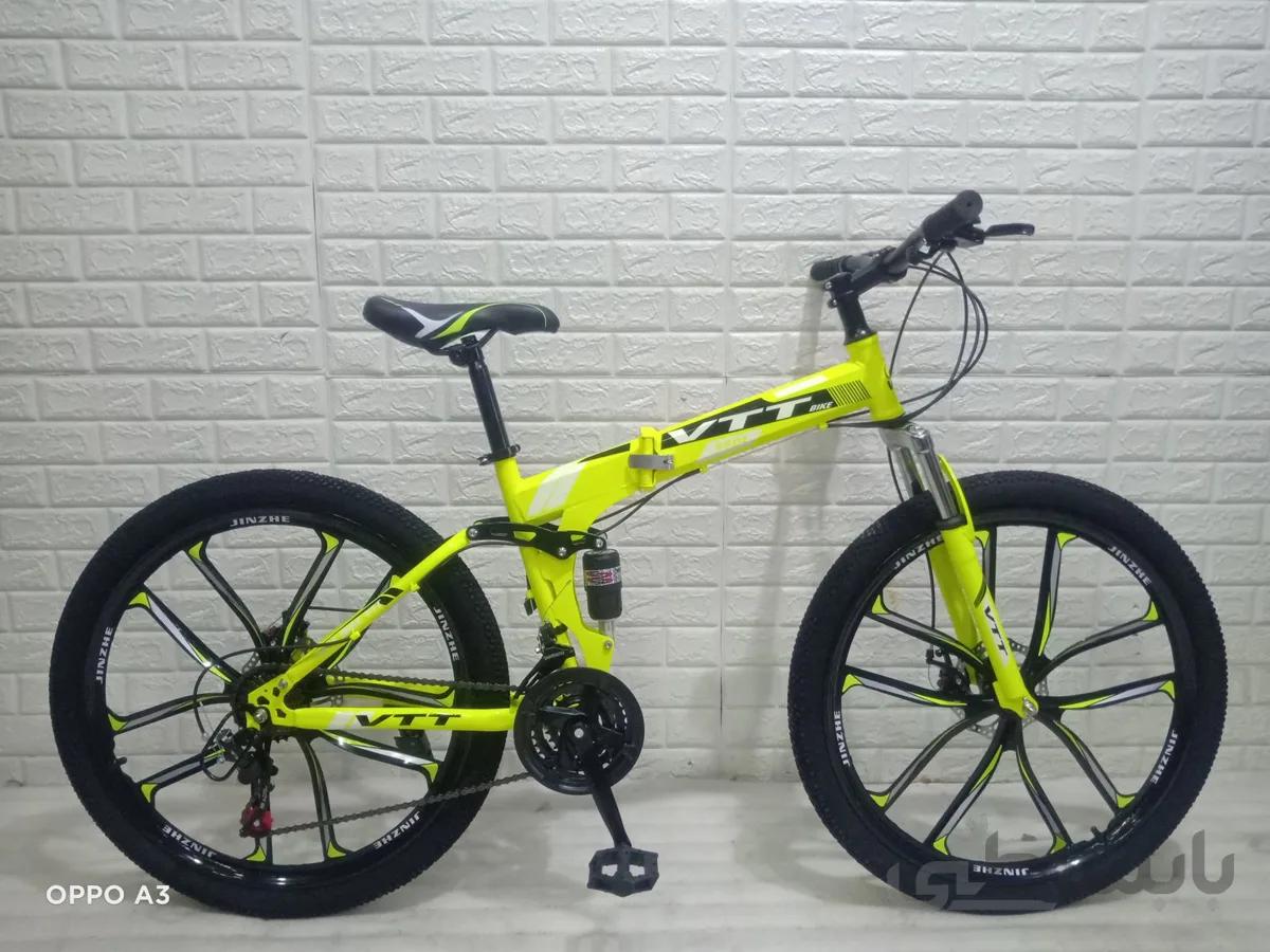 دوچرخه تاشو مدل وی تی تی VTT سایز 26 بدنه استیل ده پره
