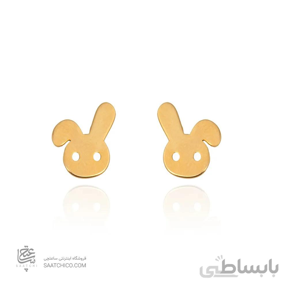 گوشواره طلا کودک طرح خرگوش کد KE103
