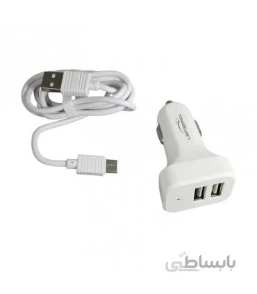 شارژر فندکی لاپرامول مدل LP-R7 به همراه کابل میکرو یو اس بی