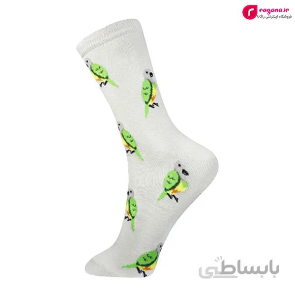 جوراب زنانه ساق بلند MOXIAO طرح طوطی کد R215278