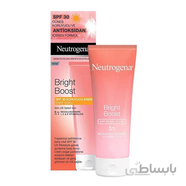 ژل کرم ضد آفتاب نوتروژینا مدل Bright Boost حجم 50 میلی لیتر ا Neutrogena Bright Boost sunscreen gel cream, volume 50 ml کد 301493