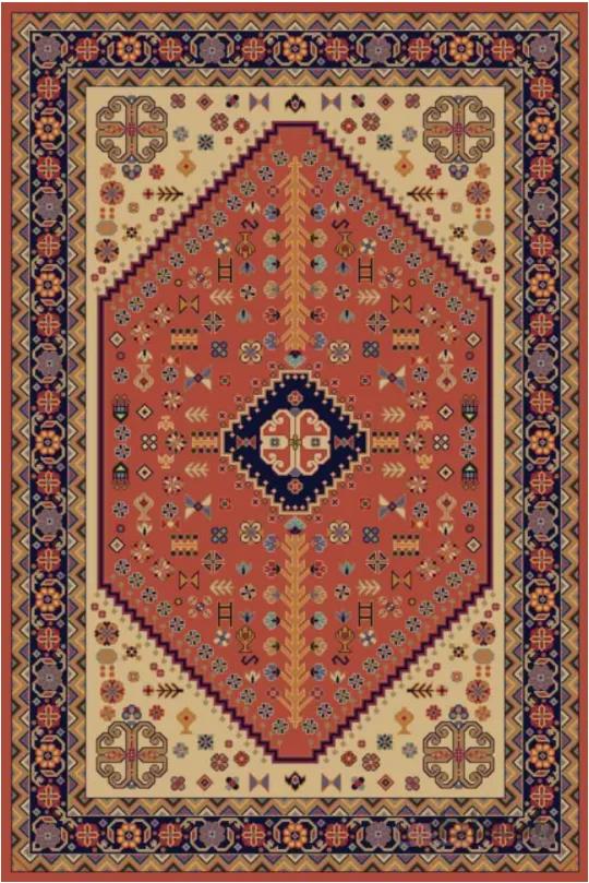فرش ستاره کویر یزد کلکسیون شاهسون طرح B-008-5039