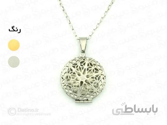 گردنبند زنانه قاب دوطرفه نقش کاپرایس zarrin-n-112