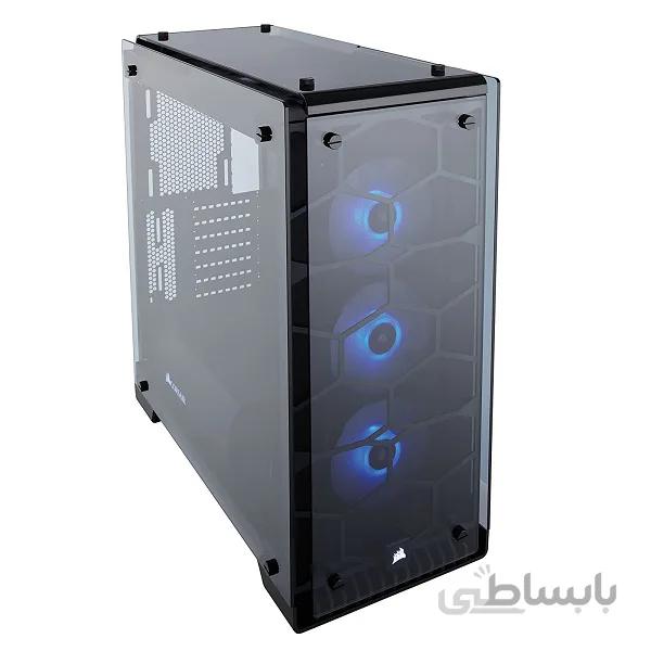 کیس برج برج میانی CORSAIR CRYSTAL 570X RGB، 3 فن RGB ، شیشه خو - سفید (CC-9011110-WW)