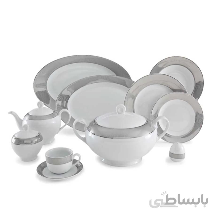 سرویس چینی 102 پارچه چینی زرین سری ایتالیا اف مدل پالادیوم