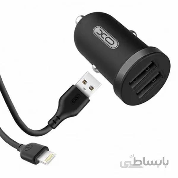 شارژر فندکی ایکس او مدل TZ08 به همراه کابل Lightning