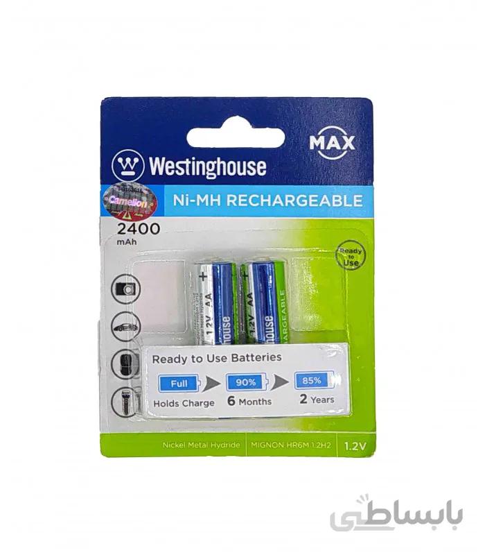 باتری قابل شارژ قلمی AA Westinghouse Pre-Charged 2400mAh 1.2V Ni-Mh