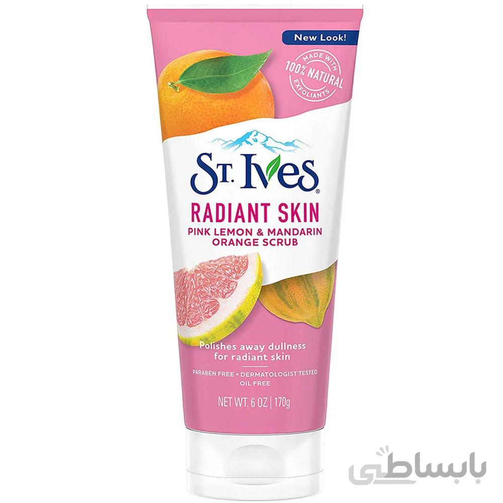 اسکراب روشن کننده پرتغال و لیمو سینت ایوز St.Ives ا St.Ives Radiant Skin Pink Lemon and Mandarin Orange Scrub کد 353098