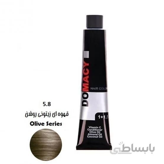رنگ مو دوماسی سری زیتونی ۵٫۸ قهوه ای زیتونی روشن