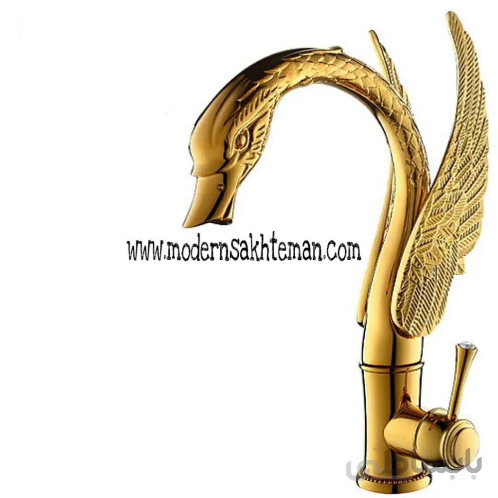 شیر سینک علم ضخیم بلند موست مدل بورژوا طلایی تیتانیوم