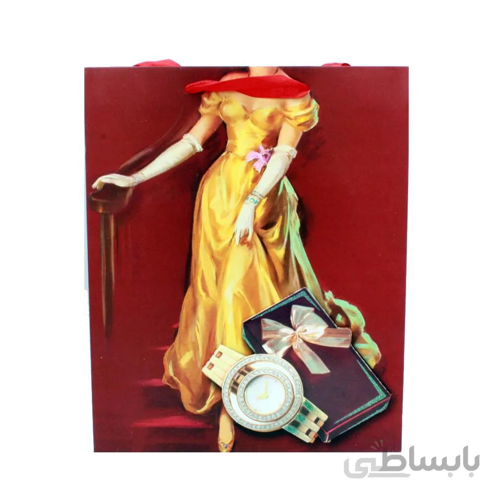 ساک هدیه زنانه 3 بعدی طرح ساعت