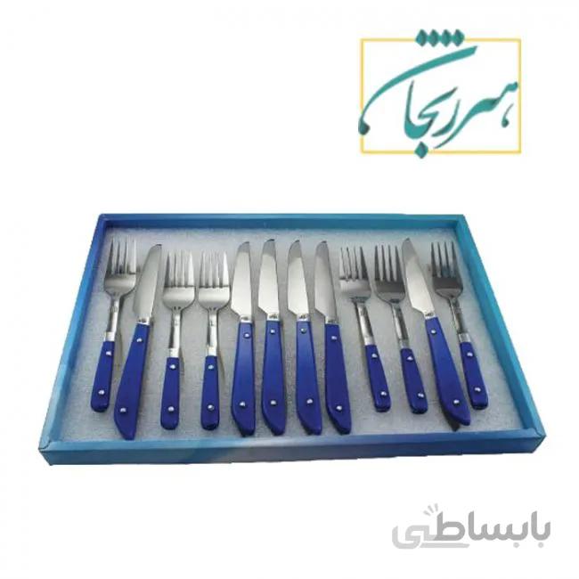 ست کارد و چنگال نگین (آبی)