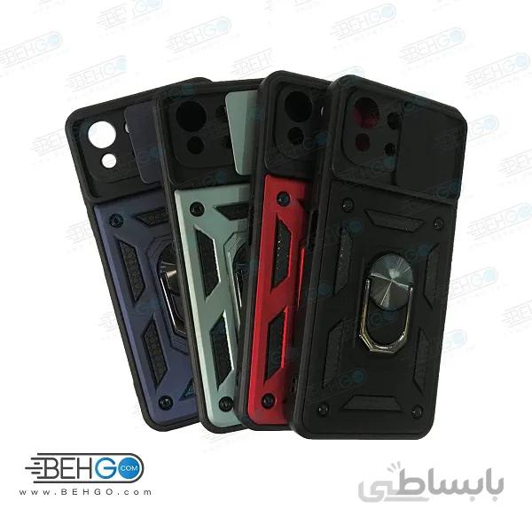 قاب گوشی شیائومی Xi Mi 11 Lite قاب گارد محافظ بتمن کشویی کاور Xi Mi 11 Lite ا Anti Shock BATMAN ARMOR FINGER RING CASE COVER For Xiaomi Mi 11 Lite