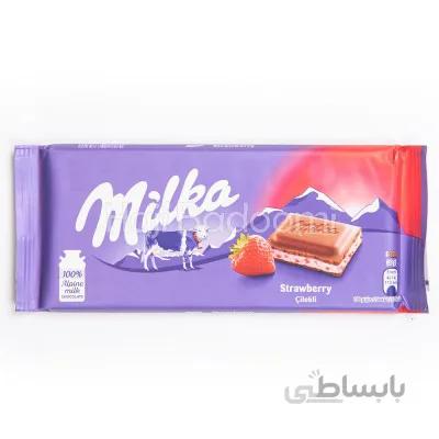 شکلات تخته‌ ای میلکا توت فرنگی 100 گرمی