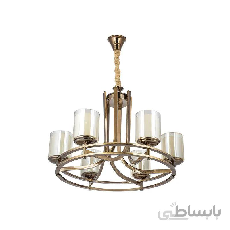لوستر 6 شعله چشمه نور مدل N2667-6