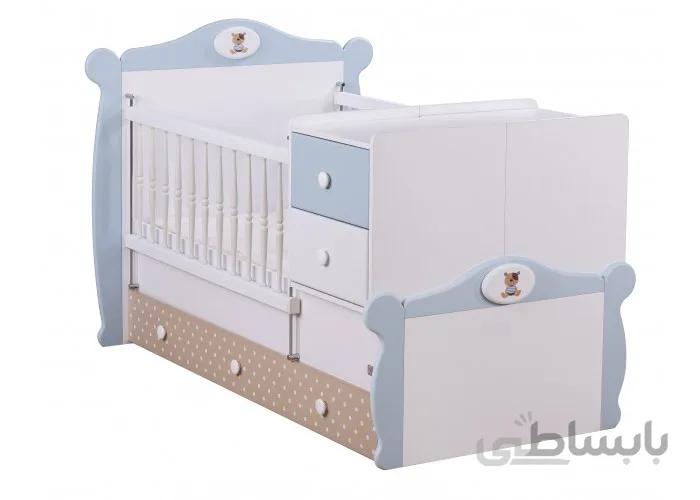 تخت دومنظوره (دو طرف نرده متحرک) تدی بدون کشو