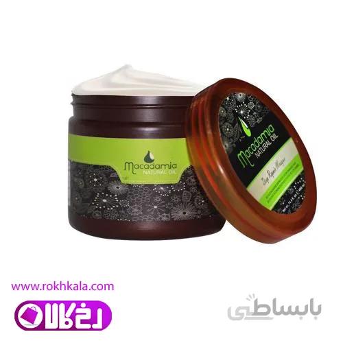 ماسک مو ماکادمیا کاسه ای حاوی روغن ماکادمیا با آبکشی حجم 400میل فاقد سولفات Macadamia ا Macadamia