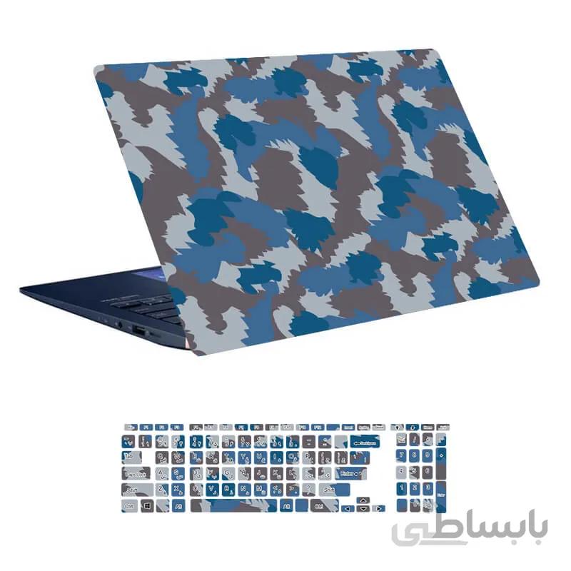 اسکین لپ تاپ طرح Military کد ۰۵ به همراه استیکر کیبورد