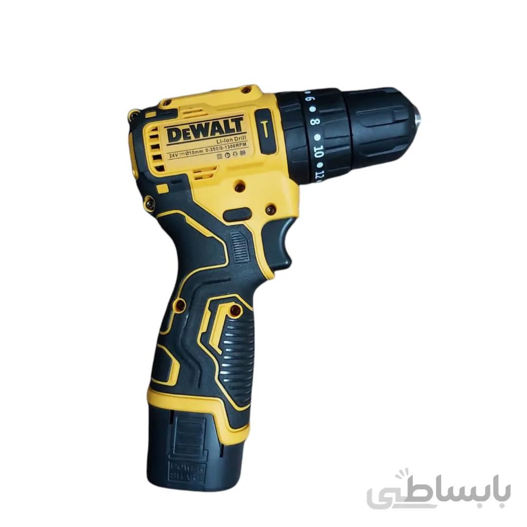دریل شارژی 24 ولت براشلس طرح دیوالت 1300 دور Dewalt