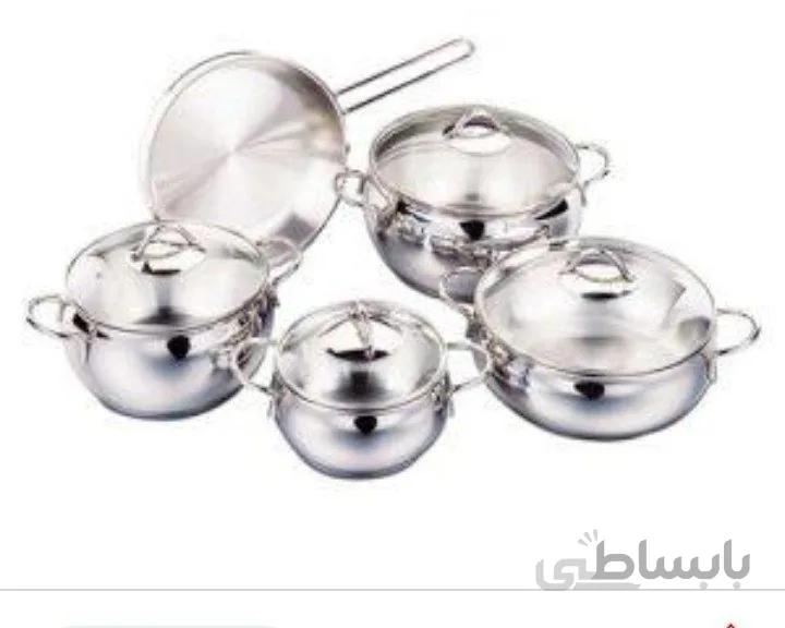 سرویس قابلمه استیل 12 پارچه کرکماز درب پیرکس