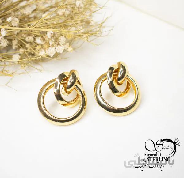 گوشواره استیل طرح طلا  کد 5666