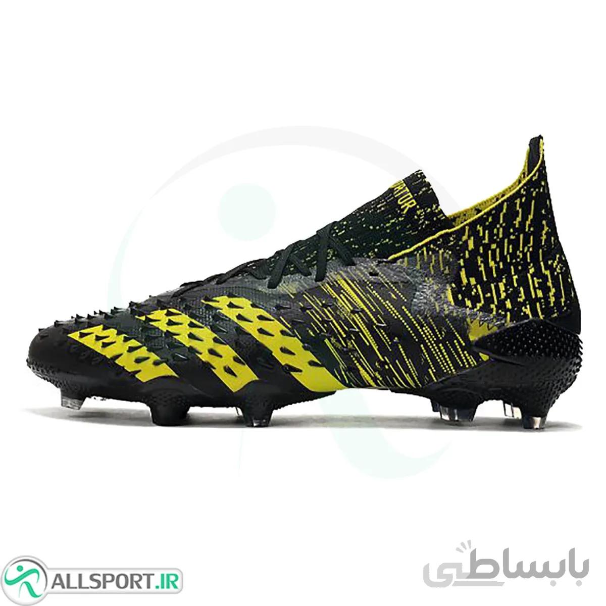 کفش فوتبال آدیداس پردیتور طرح اصلی Adidas Predator Freak .1 FG Black Yellow