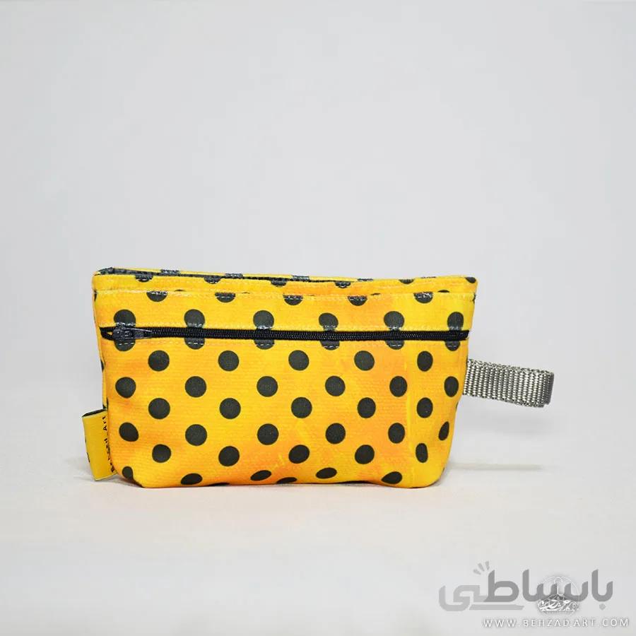 کیف اکسسوری طرح خال خالی نارنجی