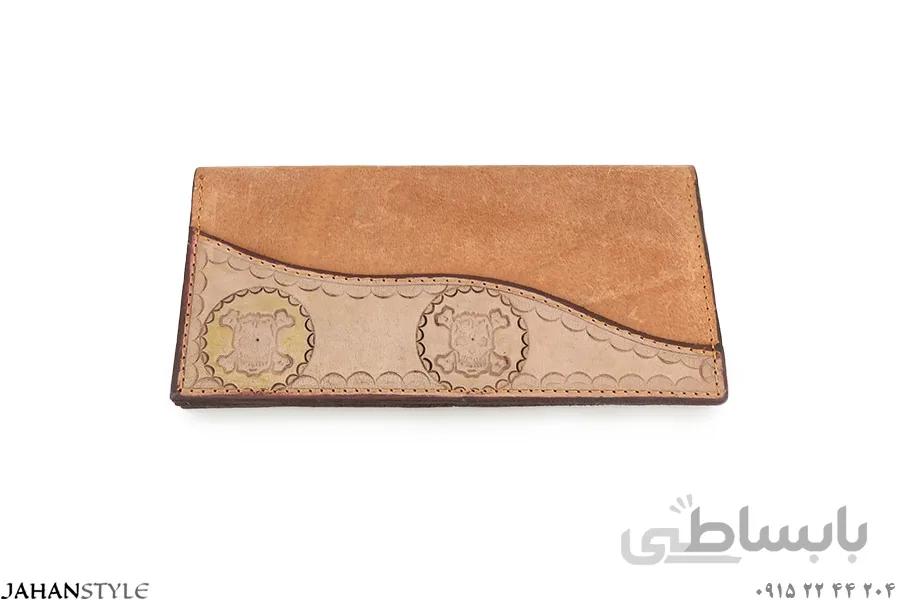 کیف پول و مدارک چرم طبیعی مدل قلمزنی
