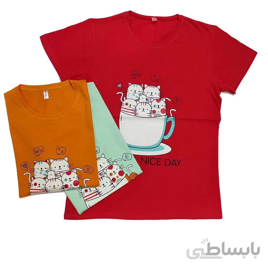 تیشرت زنانه فانتزی طرح HAVE A NICE DAY