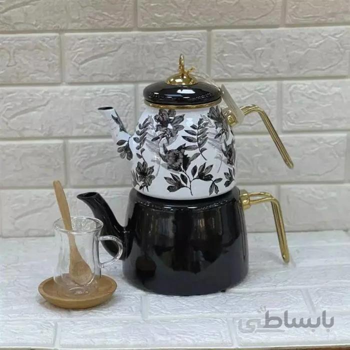 ست کتری و قوری پاچی کد D5248 ا جنس بدنه لعابی