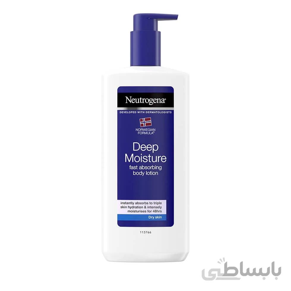 لوسیون بدن آبرسان عمیق پوست نوتروژینا مدل Deep Moisture حجم 250 میل