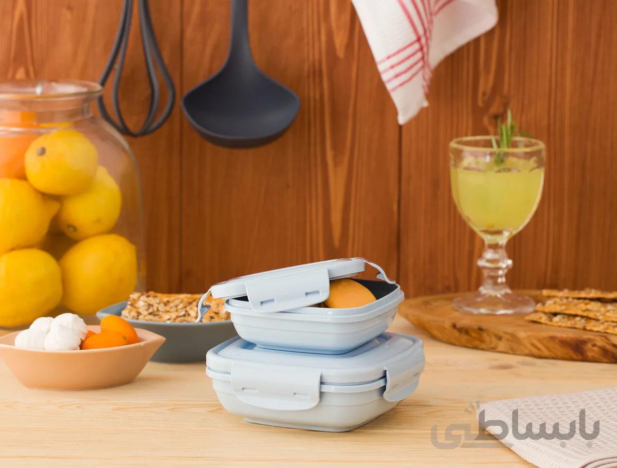ظرف نگهدارنده درب دار مادام کوکو طرح Daily بسته ۲ عددی