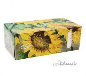 دستمال کاغذی شکوه گلدار 100 برگ سه لایه طرح گل آفتابگردان