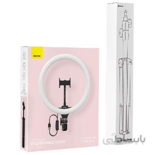 رینگ لایت بیسوس Baseus Live Stream Holder-floor Stand Ring Light CRZB12-B01 پایه 160 سانتی و هولدر