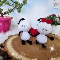 ست عروسک بافتنی بیگلی میگلی طرح زوج عاشق ( کد 60291 )
