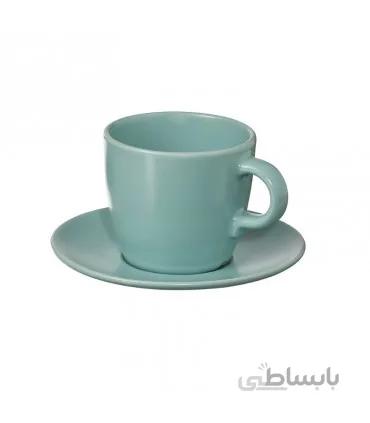 ست فنجان ایکیا مدل FÄRGKLAR رنگ فیروزه ایی روشن