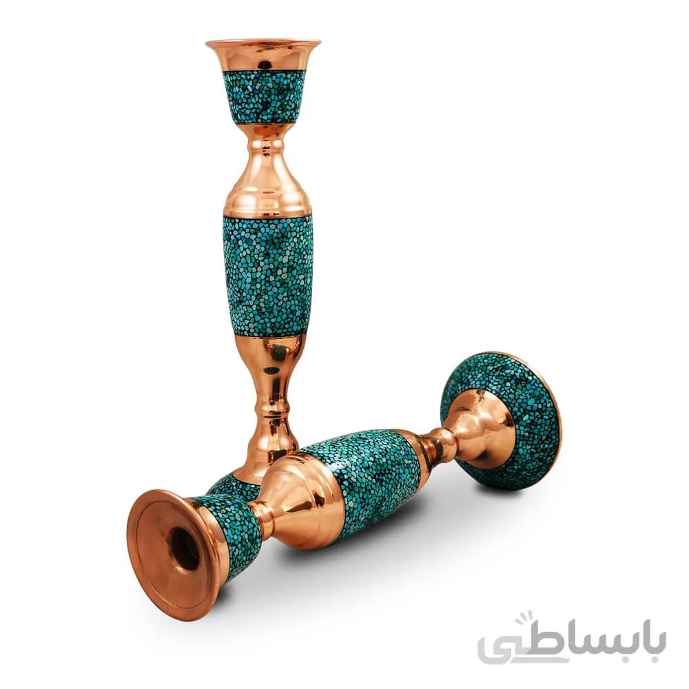 شمعدان فیروزه کوب 25 سانت