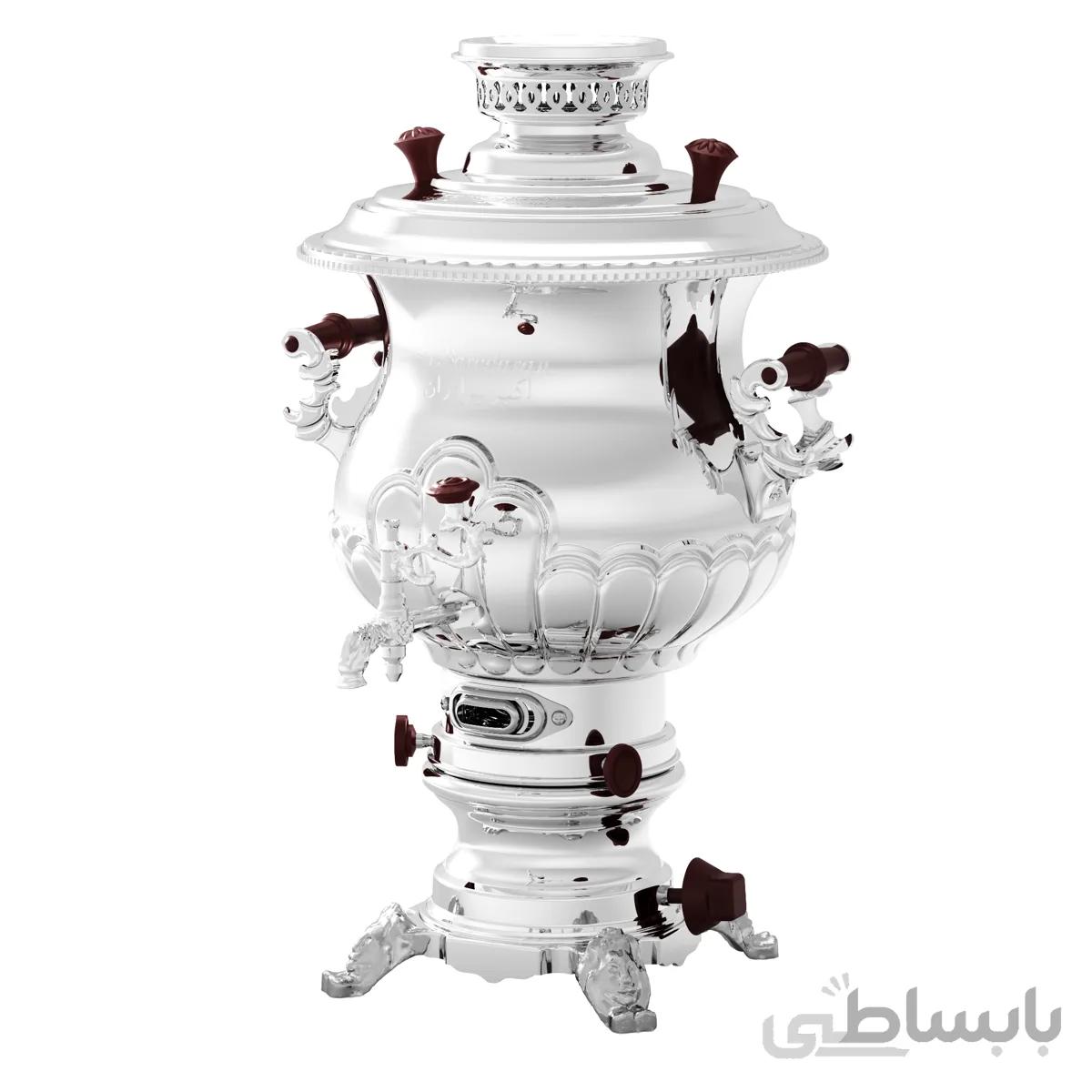 سماور گازی ترموکوبل دار اکبربرادران طرح زغالی مدل 2001